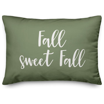 Fall Sweet Fall Lumbar Pillow, Green, 14"x20"