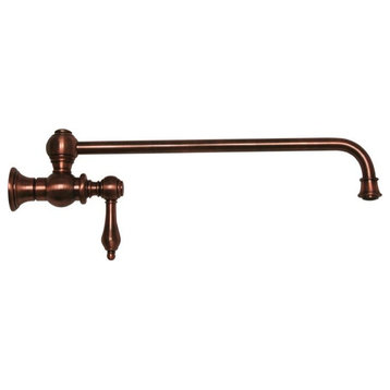 Vintage Iii Wall Mount Pot Filler With Lever Handle, Antique Copper