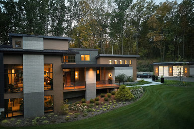 Example of a minimalist exterior home design in Grand Rapids