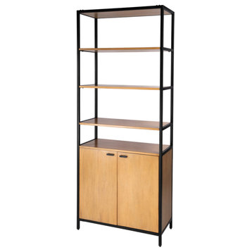 Hans 35.25" W x 84.25"H Open and Closed Etagere Bookcase