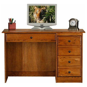 Classic Oak Single-Pedestal Computer Desk, Gold Oak