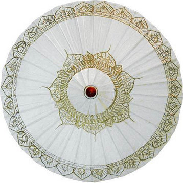 White Traditional Thai Umbrella