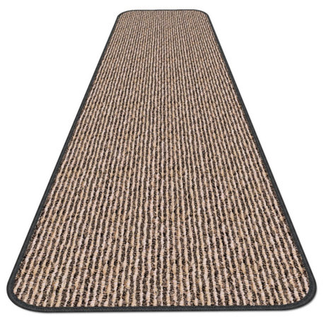 Skid-Resistant Carpet Runner Black Ripple, 27"x4'