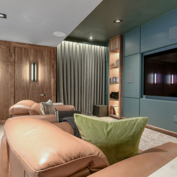 Luxury Basement Remodel | Custom Media Lounge, Wet Bar & Spa Bathroom