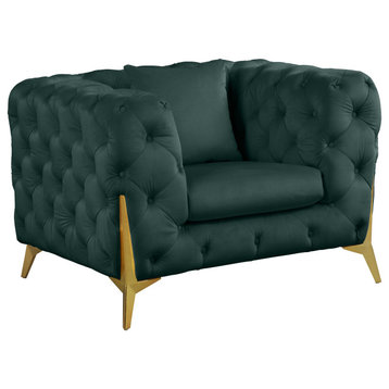 Kingdom Velvet Upholstered Chair, Green