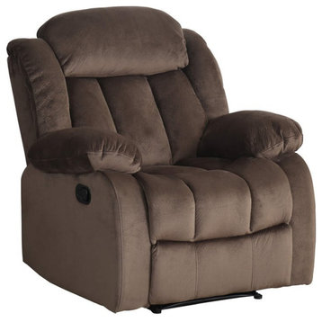 Sunset Trading Teddy Bear Traditional Fabric Reclining Chair in Chocolate