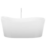 WETSTYLE - Wave Bath 57x26x25, Matte, Matte Black Drain - The Wave Tub, inspired by the calming tides that have lapped at shores since the dawn of time; gentle, romantic, fluid. This freestanding tub is compact in its design and is able to fit within a 60" alcove, creating a unique tub with a design that allows you to recline or sit upright on its backrest depending on your mood.