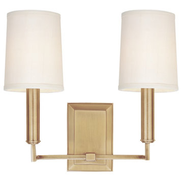 Hudson Valley Clinton 2 Light Wall Sconce, Aged Brass 812-AGB