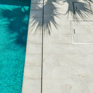 Piazza Cyan & Beige Stone Porcelain Tiles- Cesme,Izmir Villa