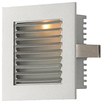 Elk Step Light, Wall Recessed, NC, Led/Lamp/Louvered Fplate/GY Trim - WLE-104