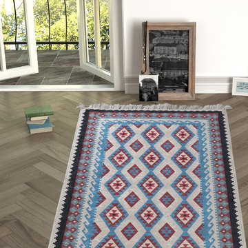 Chiara Rose Rubber Back Non-Skid/Slip Area Rug 2'7"X5'; 2'7"X6'6"; 5'3"x7'6".