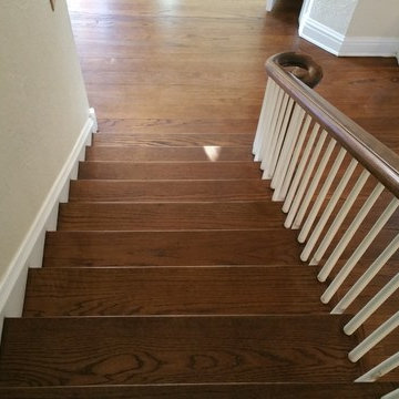 Floor reinishing with dark stain color