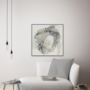 "Monochrome Diaspora III" Floater Framed Painting Print on Canvas
