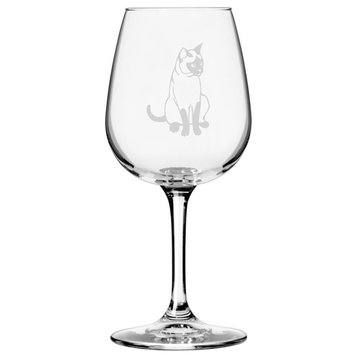 Traditional Siamese, Sitting Cat All Purpose 12.75oz. Libbey Wine Glass