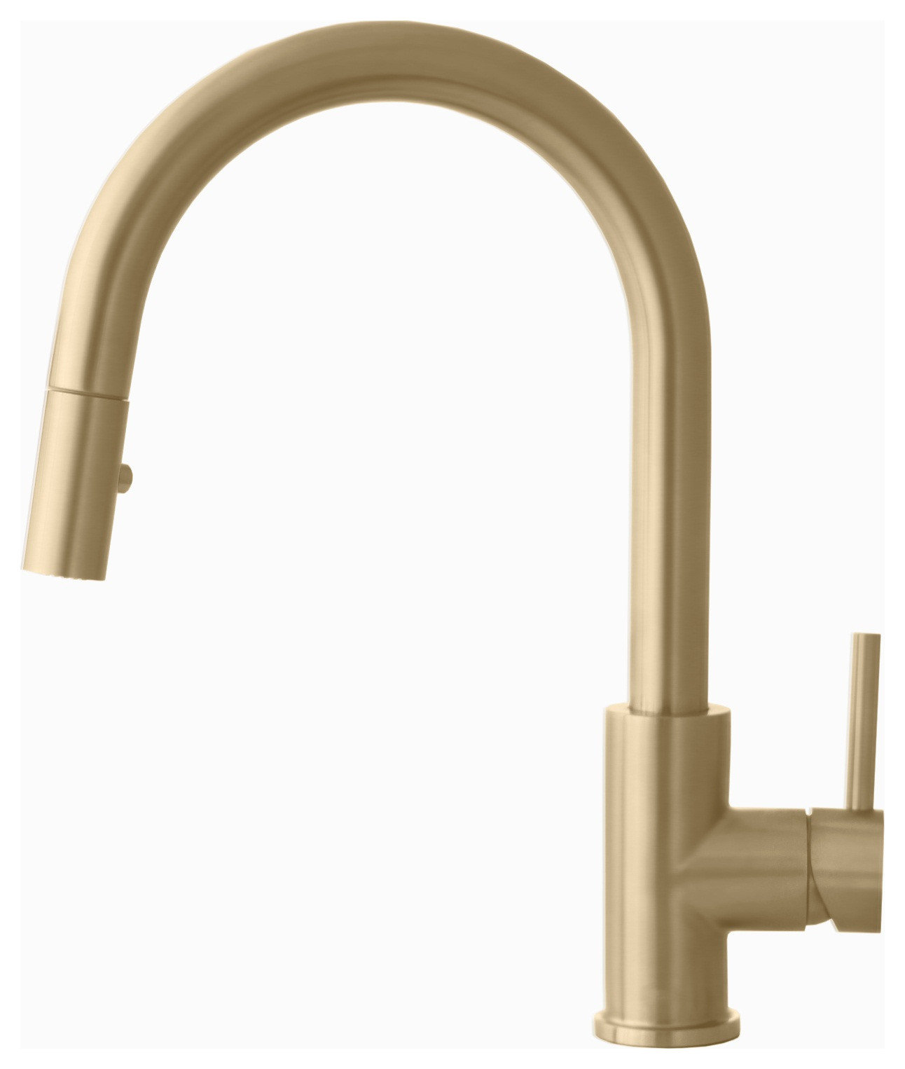 STYLISH Modern Single Handle  Pull down Sprayer  Kitchen Faucet in Gold Finish