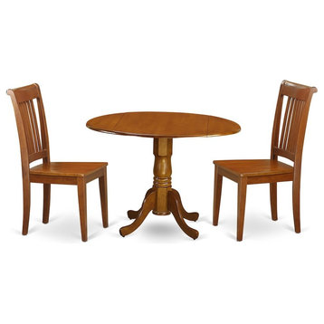 3-Piece Round Kitchen Table Plus 2 Kitchen Chairs