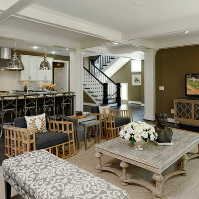 Example of a beach style home design design in DC Metro