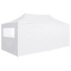 vidaXL Party Tent Outdoor Canopy Folding Gazebo with 4 Sidewalls Steel White