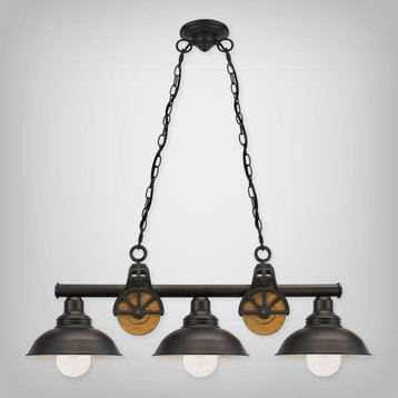 Warehouse Wood Pulley Chandelier