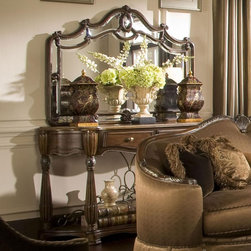The Sovereign Console Table with Mirror by Michael Amini - Console Tables