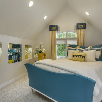 Whimsical, Colorful Bedroom with Curved Bed Frame