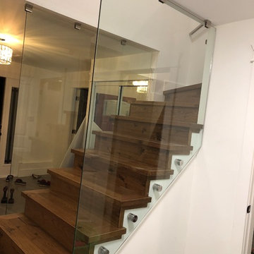 Standoff railing support with heavy duty clamp on top and top mount base shoe