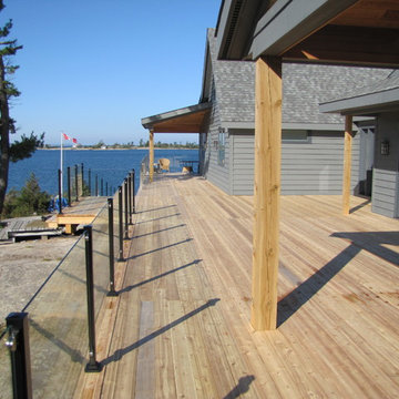 Large waterfront cottage decks