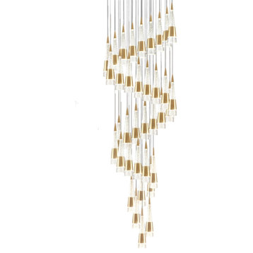 Gorbio | Extraordinary Gold Modern Cones Ceiling Chandelier, 36 Heads, Neutral Light