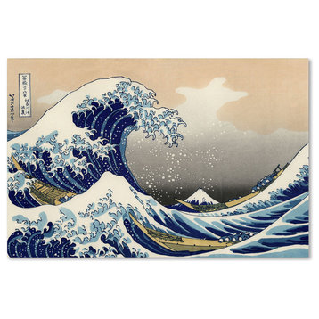 'The Great Kanagawa Wave' Canvas Art by Katsushika Hokusai