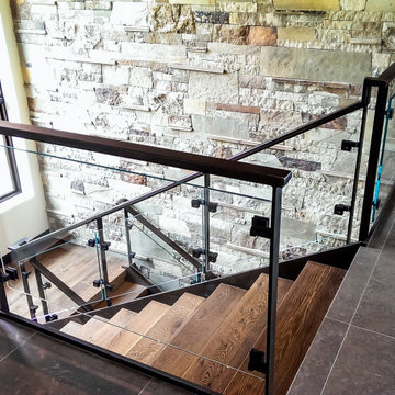 Freestanding stairs with Glass Railings