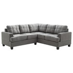 Glory Furniture - Partington Suede Sectional, Gray - Tufted Seat, Pocket Coil Springs and Compact Design Make this A Perfect Seating System for any Room . Perfect For Small Apartments, Dorms and RVs. Available in a choice of colors and fabrics. Choose From Sofas, Loveseats, Chairs , Ottomans and Even a Sectional! EZ Assembly and Delivery