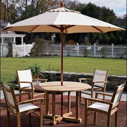 9' Wood Quad-Pull - Outdoor Umbrellas