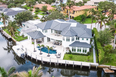 Inspiration for a transitional exterior home remodel in Miami