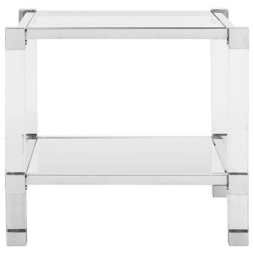 Safavieh Couture Angie Acrylic End Table, Chrome