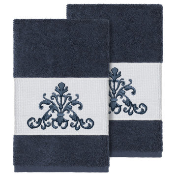 Scarlet 2-Piece Embellished Hand Towel Set, Midnight Blue