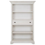 Magnussen - Magnussen Bronwyn Bookcase in Alabaster - Dream big with the stylish Bronwyn home office collection. Its signature style is perfect style is perfect for adding that wow factor to a home office. Crafted in an Alabaster finish and select pieces are available in a two toned Alabaster and Toasted Nutmeg finish. Accented by Antique Brass hardware with Pewter overlay, Bronwyn delivers true design versatility and can be paired with neutrals and bold color choices. Gorgeously interesting from every angle, it offers a look that is timeless yet sophisticated.
