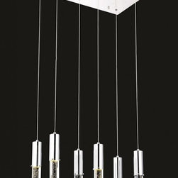 Elegant Lighting Diva 6 Light Pendant in Chrome finish - Lighting