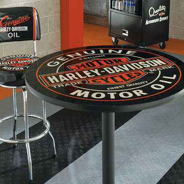 RaceDeck garage flooring - Harley Davison theme garage