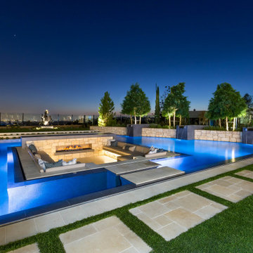 Custom Swimming Pool at Orchard Hill Model Home in Irvine