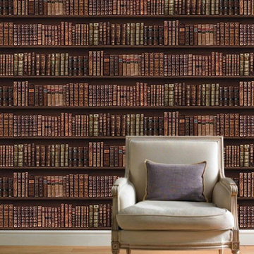 Antique Bookcase Wallpaper Brown Direct Wallpapers