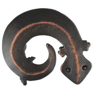 Gecko Pewter Cabinet Hardware Knob, Bronze