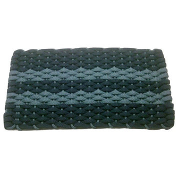 Rockport Rope Mat, Navy With 2 Stripes Lt Blue and Navy Insert