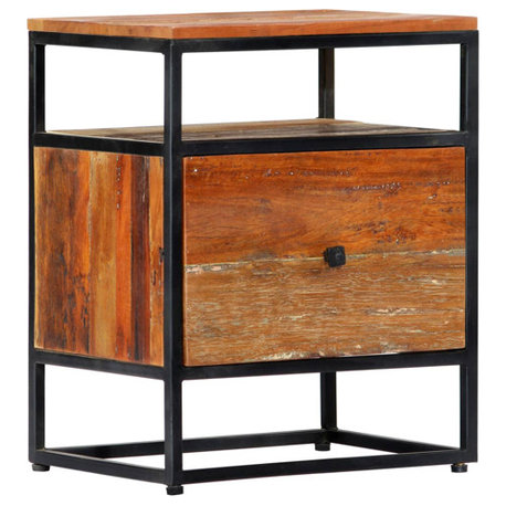 vidaXL Bedside Cabinet Multicolor Solid reclaimed wood Small