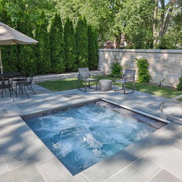 River Forest, IL Rectilinear Swimming Pool with Hot Tub