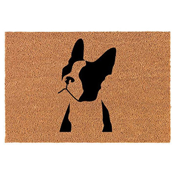 Coir Doormat Boston Terrier Face (30" x 18" Standard)