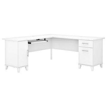 Somerset 72W L Shaped Desk with Storage, White