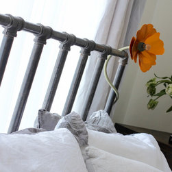 Carla Dark Steel Pipe & Industrial Scaffolding Fittings Kingsize Bed Frame - Headboards