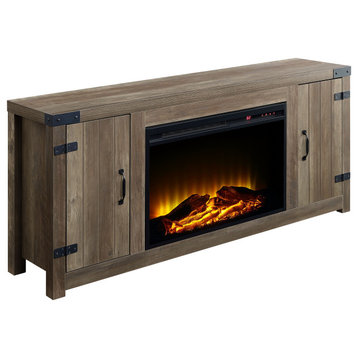 ACME Tobias Fireplace, Rustic Oak