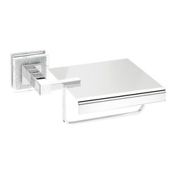 Secret Bath - Secret Bath Alexa Toilet Paper Holder With Lid, Silver Swarovski Crystals - Toilet Paper Holders