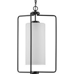 Progress Lighting - Merry One Light Foyer Pendant, Matte Black - Stylish and bold. Make an illuminating statement with this fixture. An ideal lighting fixture for your home.